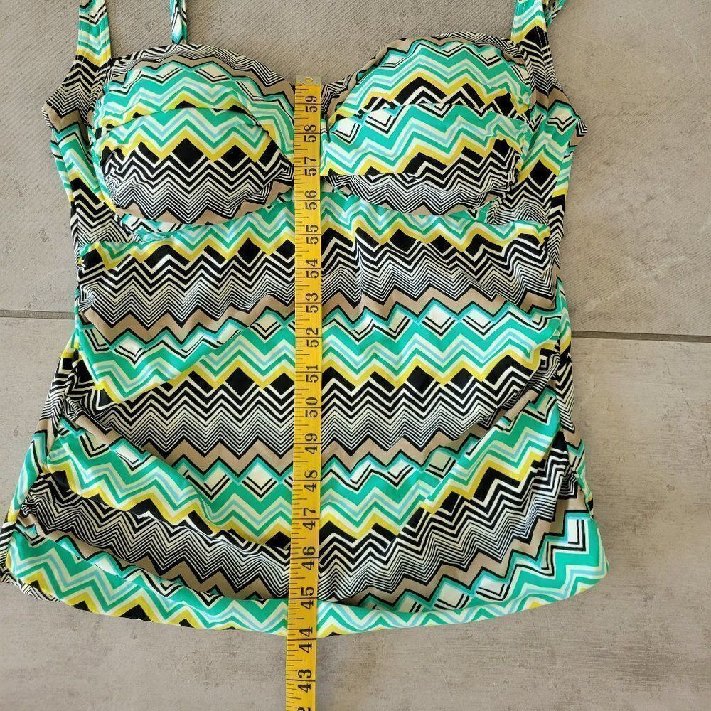 LA BLANCA Stripe Halter Tankini Top size 14 - Picture 4 of 5